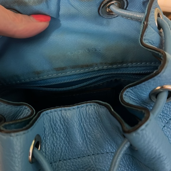 Coach Azure Blue Backpack Rusack - Pebble Leather #37581 - Picture 13 of 16